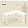 VASAGLE elektrinis reguliuojamo aukščio kampinis stalas 160 x 140 cm LSD264W01
