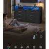 VASAGLE komoda su LED apšvietimu ir maitinimo lizdais, 6 stalčių, 40 × 119 × 81,2 cm, LTS316BC01