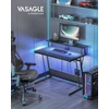 VASAGLE kompiuterinis stalas su LED apšvietimu, maitinimo lizdais ir monitoriaus stovu B3LWHD1299B565