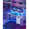 VASAGLE kompiuterinis stalas su LED apšvietimu, monitoriaus stovu ir USB-A LWD094W01