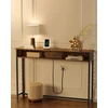 VASAGLE konsolinis staliukas su lizdais ir USB jungtimis, 120 × 25 × 81 cm, LNT111K01