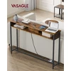 VASAGLE konsolinis staliukas su lizdais ir USB jungtimis, 120 × 25 × 81 cm, LNT111K01