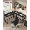 VASAGLE L formos kompiuterinis stalas 138 x 138 cm su 2 lentynomis LWD072B56