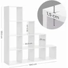 Songmics VASAGLE laisvai pastatoma laiptinė knygų lentyna su 10 skyrių, 129.5 × 129.5 × 29 cm, LBC10WTV1