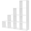 Songmics VASAGLE laisvai pastatoma laiptinė knygų lentyna su 10 skyrių, 129.5 × 129.5 × 29 cm, LBC10WTV1