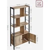 VASAGLE pastatoma lentyna su 4 atviromis lentynomis ir spintele, 74 x 30 x 154.5 cm, 777LBC022B50