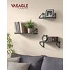 VASAGLE sieninės lentynos, 3 vnt., 30/35/40 cm, iki 10 kg, LWS033B10