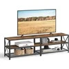 TV staliukas VASAGLE televizoriaus staliukas iki 75 colių, medinis, metalinis rėmas, 178 × 39 × 52 cm, rustykalus juodas LTV096B01