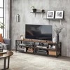 TV staliukas VASAGLE televizoriaus staliukas iki 75 colių, medinis, metalinis rėmas, 178 × 39 × 52 cm, rustykalus juodas LTV096B01