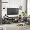 TV staliukas VASAGLE televizoriaus staliukas iki 75 colių, medinis, metalinis rėmas, 178 × 39 × 52 cm, rustykalus juodas LTV096B01
