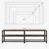TV staliukas VASAGLE televizoriaus staliukas iki 75 colių, medinis, metalinis rėmas, 178 × 39 × 52 cm, rustykalus juodas LTV096B01