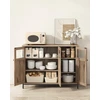 VASAGLE virtuvinis kredensas su stiklinėmis durimis, 100 x 35 x 75 cm, LSC099K02