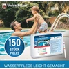 Veddelholzer baseino testavimo juostelės 3 in 1, 150 vnt., pH, laisvo chloro ir šarmingumo matavimas