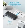VEEKTOMX 20000 mAh nešiojamas powerbank su integruotais kabeliais, USB-C ir USB-A, juodas