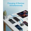 VEEKTOMX 20000 mAh nešiojamas powerbank su integruotais kabeliais, USB-C ir USB-A, juodas