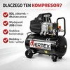 Vertex Best Performance oro kompresorius 50 l, 206 l/min, 8 bar, 1,5 kW, su ratais, VHC50