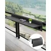 VEVOR kabinamas balkono stalas, sulankstomas, juodos spalvos, 80 × 24 × 45 cm, DL-BC03
