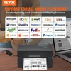 VEVOR terminis etikečių spausdintuvas Bluetooth/USB, 300 DPI, 150 mm/s, 40-108 mm plotis