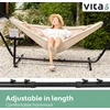 VITA5 dvigubas medvilninis hamakas su plieniniu rėmu, 210 x 140 cm, 205 kg