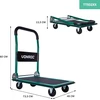 VONROC sulankstomas transportavimo vežimėlis, 150 kg apkrova, guminiai ratukai, TT502XX
