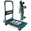 VONROC sulankstomas transportavimo vežimėlis, 150 kg apkrova, guminiai ratukai, TT502XX