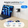 Voomy universalus kelioninis kištukų adapteris 2500 W su 3 USB-C ir 2 USB-A prievadais Y628