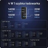 Voomy USB-C GaN tinklo įkroviklis 140 W su 3 USB-C ir USB-A jungtimis M6140