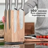Waldland 360° magnetinis ąžuolinis peilių laikiklis-blokas, besisukantis, 8–12 peilių talpa