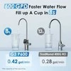 Waterdrop atvirkštinio osmoso vandens filtravimo sistema, 600 GPD, be bako, išmanus LED čiaupas, WD-G3P600