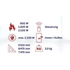 WDH lubinis elektrinis šildytuvas su IP54, 2100 W galia, nuotolinio valdymo pultu, WDH-210S