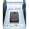 WeeFancy išorinis akumuliatorius 10000 mAh, 22,5 W, PD, QC, su integruotais laidais, WF103C