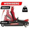 WERKBERG hidraulinis automobilio domkratas, niskoprofilinis, 2,5T, aukštis 80–380 mm