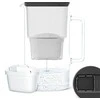 Wessper stiklinė vandens karafė su filtru, 3L, karščiui atsparus stiklas, juoda, WES201-BK-S