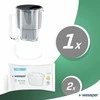 Wessper vandens filtruojantis ąsotis, borosilikatinio stiklo, 2,5 l, su filtrais, suderinamas su Brita Maxtra, juodas, AQUAMAX Crystalline