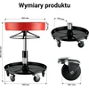 Wiltec dirbtuvių taburetė su ratukais, reguliuojamo 405–535 mm aukščio, 150 kg, 65296