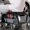 Wiltec dirbtuvių taburetė su stalčiumi ir dviem talpyklomis iki 120 kg, 65007