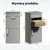 Wiltec laisvai pastatoma siuntų ir laiškų dėžė 50 x 37 x 112 cm, pilka, 64851