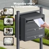 Wiltec laisvai pastatoma triguba pašto dėžutė iš cinkuoto plieno, antracito, 61767