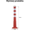 Wiltec lankstūs stovėjimo aikštelės stulpeliai iš PU, 75 cm, balti ir raudoni, 65193