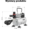 Wiltec membraninis aerografo kompresorius AF18-2, 4 bar, su manometru, 34203