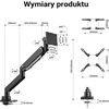 Wiltec monitoriaus laikiklis 17–57 colių ekranams iki 26 kg su VESA plokšte 65431