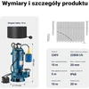 Wiltec nešvaraus vandens siurblys 1500 W, 36000 l/h su plūdiniu jungikliu ir 20 m žarna, 62821