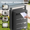 Wiltec pastatoma keturių skyrių pašto dėžutė iš cinkuoto plieno, juoda, 60003