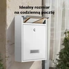 Wiltec pašto dėžutė V10 iš plieno su raktu, balta, 26 x 8.5 x 35 cm, 60127