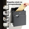 Wiltec pašto dėžutė V62 iš cinkuoto plieno, antracito spalvos, 37 x 10,2 x 37 cm, 65726