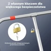 Wiltec sulankstomas stovėjimo vietos užtvaras su spyna ir atšvaitinėmis juostomis 62357