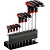 Wiltec T formos šešiakampių raktų rinkinys 11 vnt., 2–10 mm, chromo-vanadžio plienas, 61287