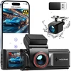 WOLFANG automobilinis vaizdo registratorius su priekine ir galine 4K/1080p kamera, Wi-Fi, WD05