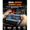 WOLFBOX MegaVolt24 4000A automobilio užvedimo įrenginys 12 V, 24000 mAh su LED žibintuvėliu