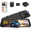 WOLFBOX skaitmeninis galinio vaizdo veidrodis su vaizdo registratoriumi M40, 10 colių, 4K